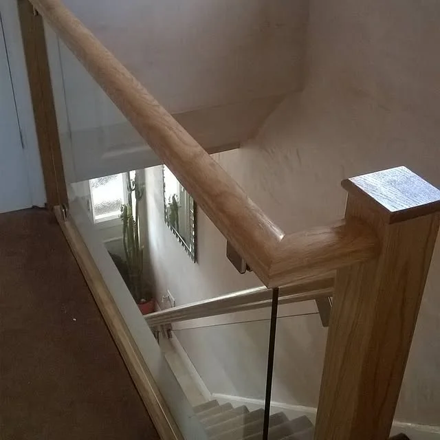 Bespoke timber staircase, handrail and newel post inside a home